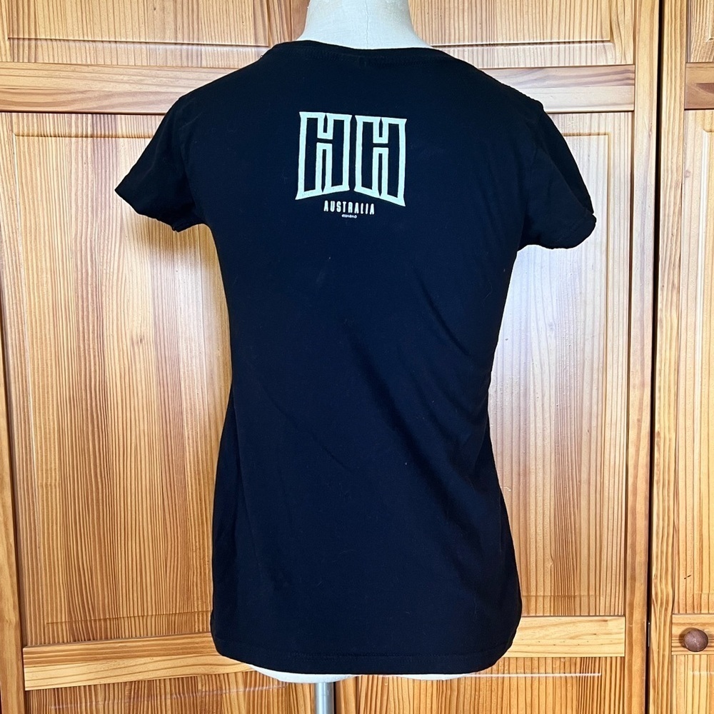 Harley Davidson Medium HH Australia Black Tshirt Rose Gold Cotton Graphic Tee - Picture 3 of 6